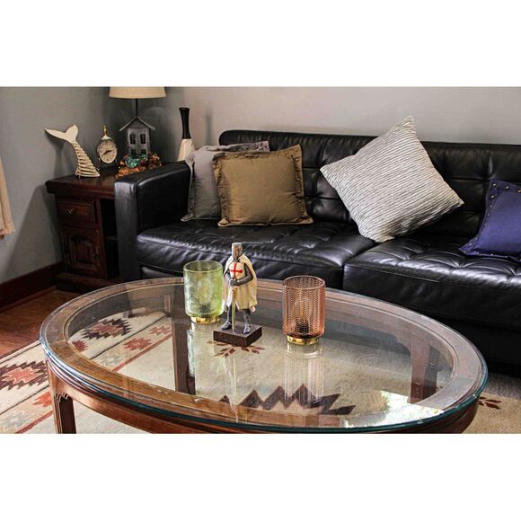 Medieval Templar Knight in Battle Holding Sword Armor Statue - Picture 4 of 9